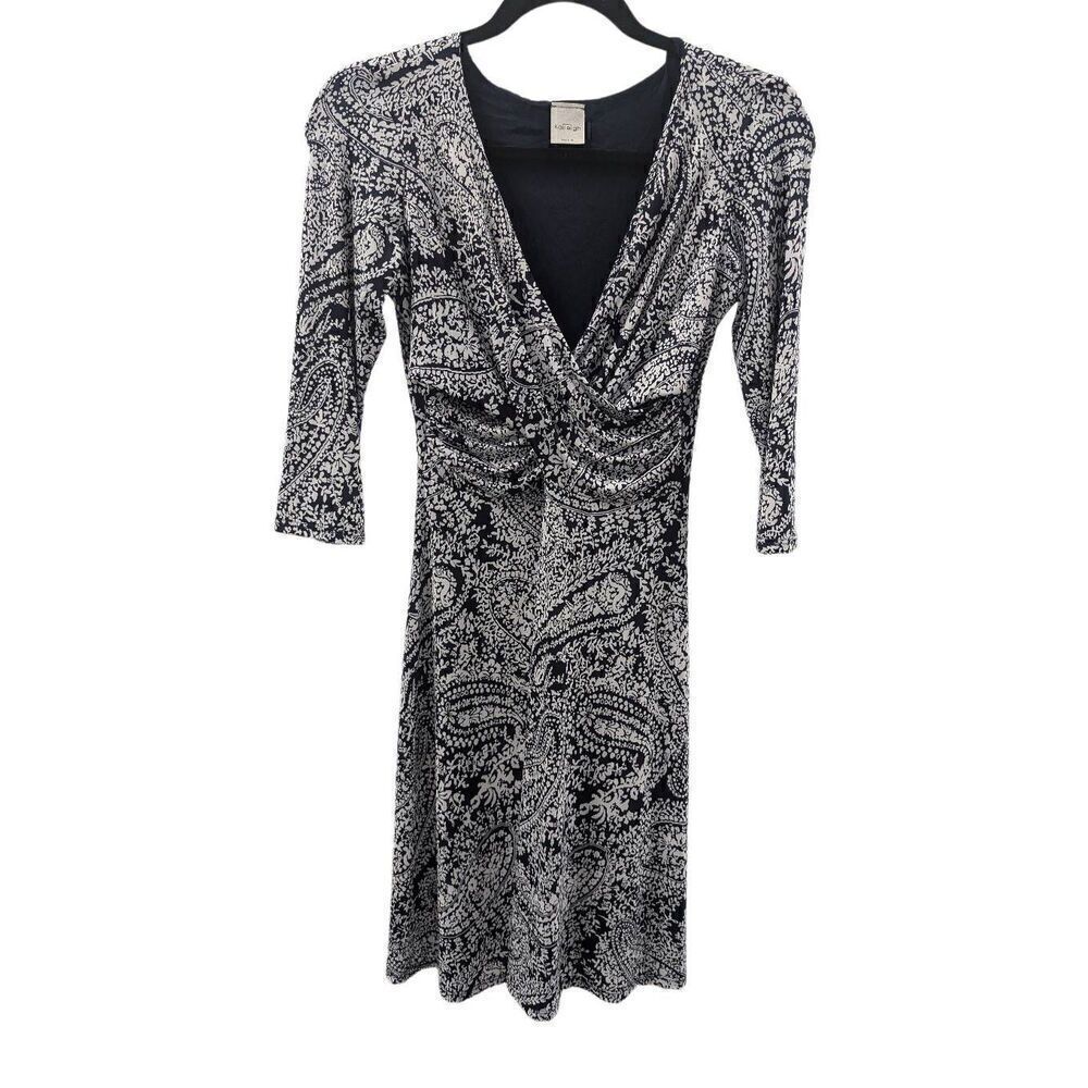 Kaileigh Black and White Wrap Dress Women's Small